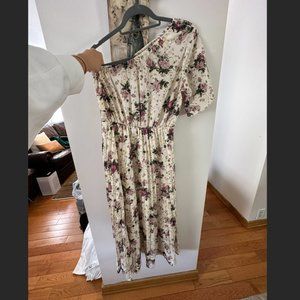 Floral One Shoulder Dress - Medium